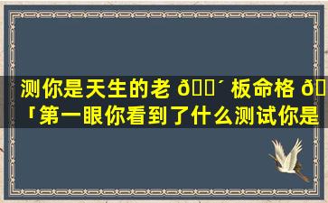 测你是天生的老 🐴 板命格 🍀 「第一眼你看到了什么测试你是老板命还是打工命」